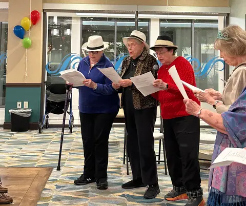 Purim reading at Fountainview Gonda Westside