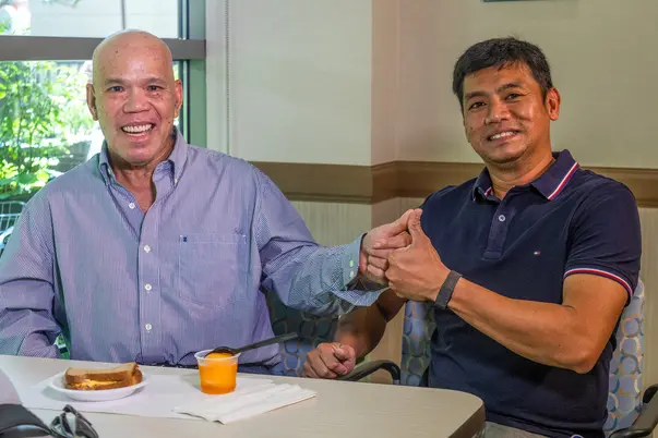 Ed Vibor and Physical Therapist Jensen Dela Luna